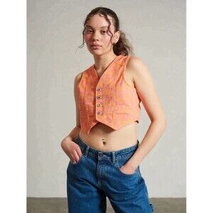 jean vest top waistcoat indie sleaze revival tumblr alt soft grunge S